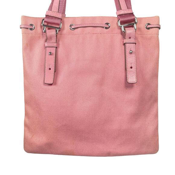 SOLD Yves Saint Laurent Vintage Tote Pink Canvas Bag - Picture 7 of 16
